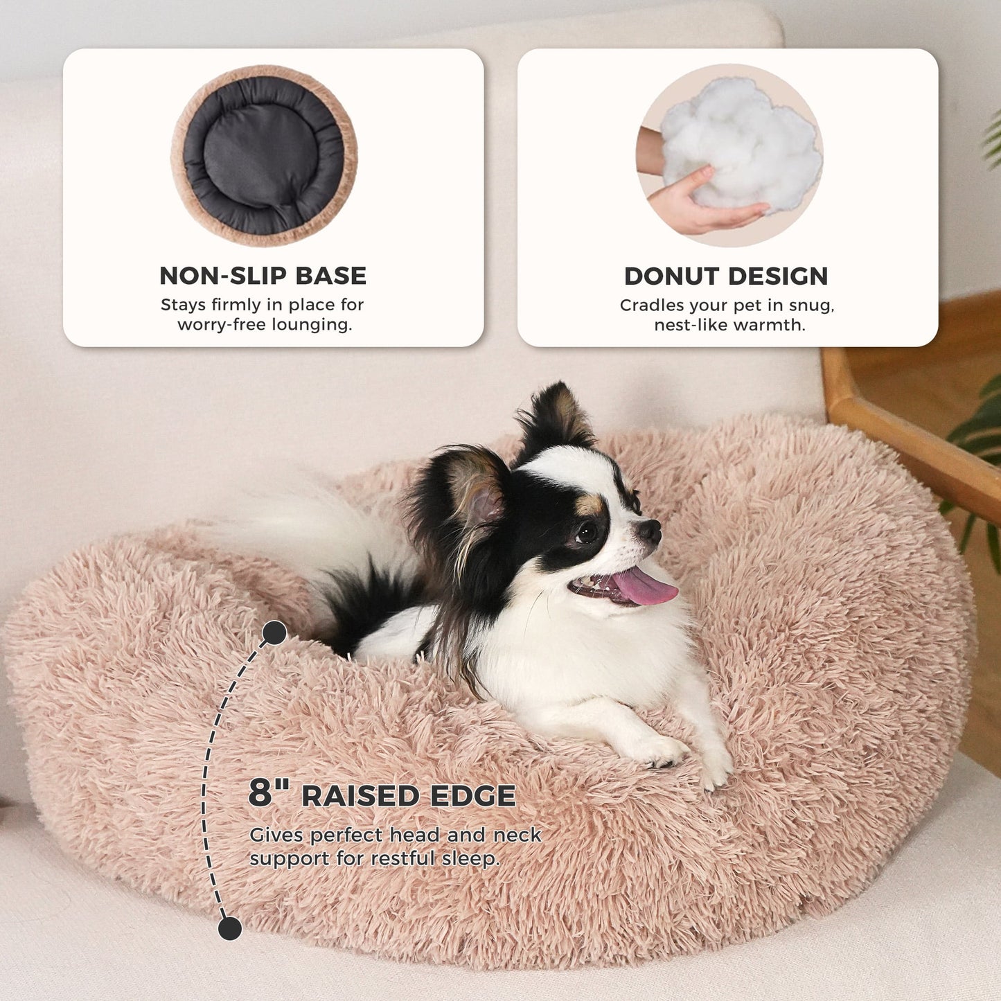 CalmPaw Calming Dog Bed —  Anti-Anxiety Donut Bed for Dogs & Cats