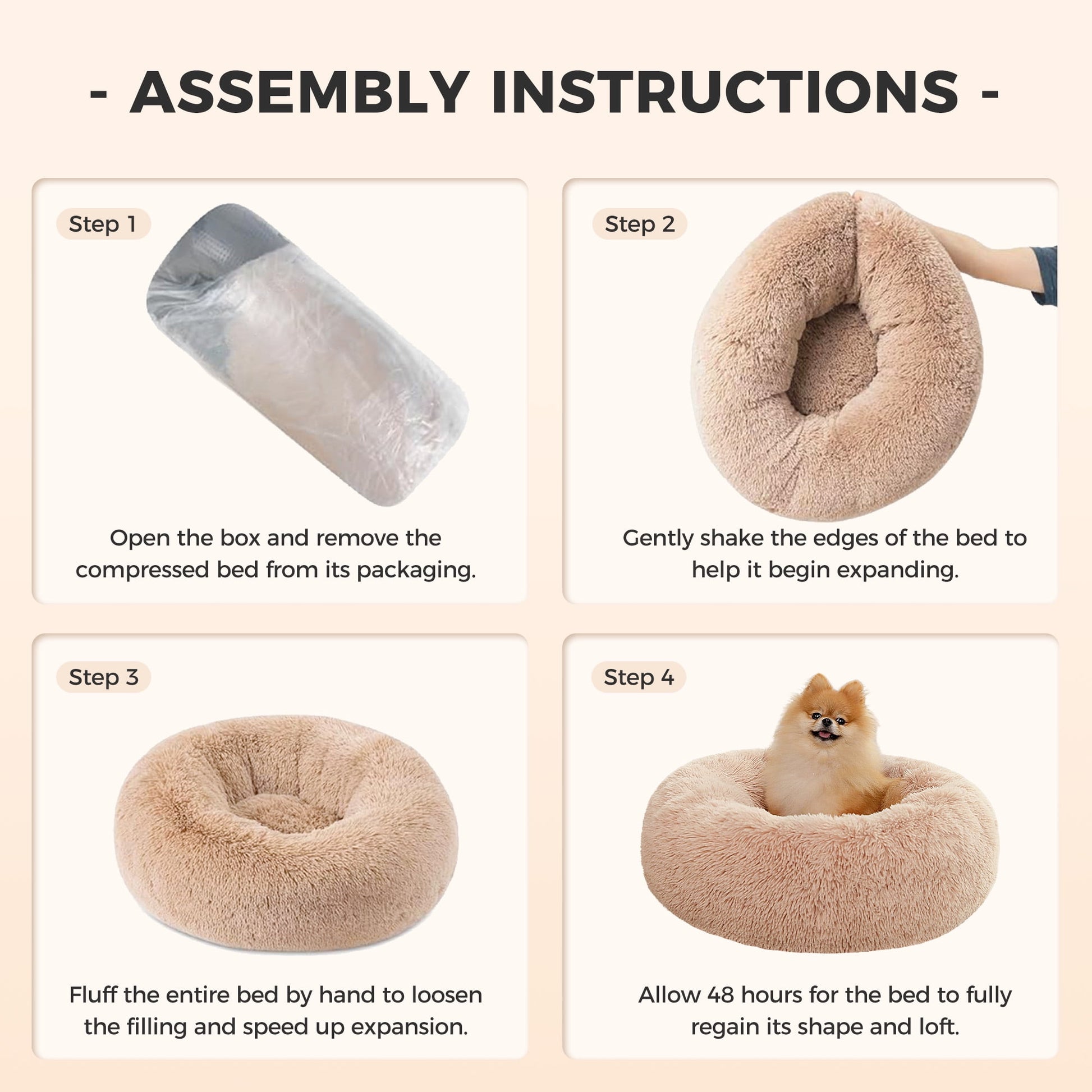 CalmPaw Calming Dog Bed —  Anti-Anxiety Donut Bed for Dogs & Cats