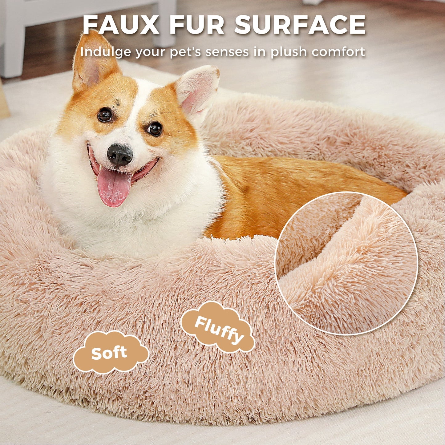 CalmPaw Calming Dog Bed —  Anti-Anxiety Donut Bed for Dogs & Cats