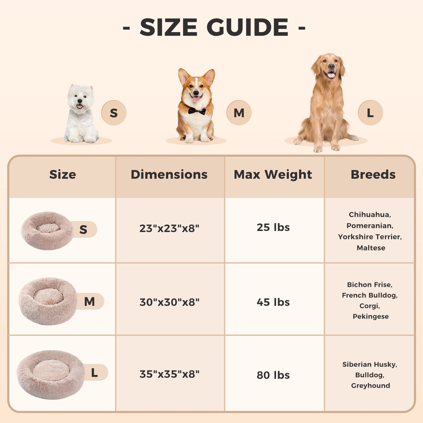 CalmPaw Calming Dog Bed —  Anti-Anxiety Donut Bed for Dogs & Cats